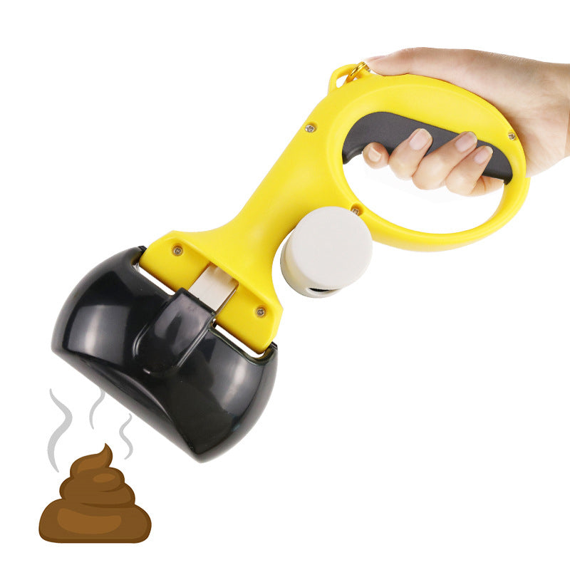 Dog poop scooper with cleaning bags
