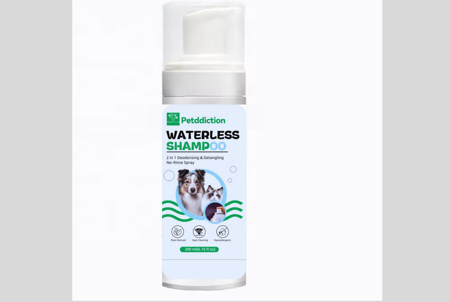 PETDDICTION Pet waterless organic cleaning shampoo