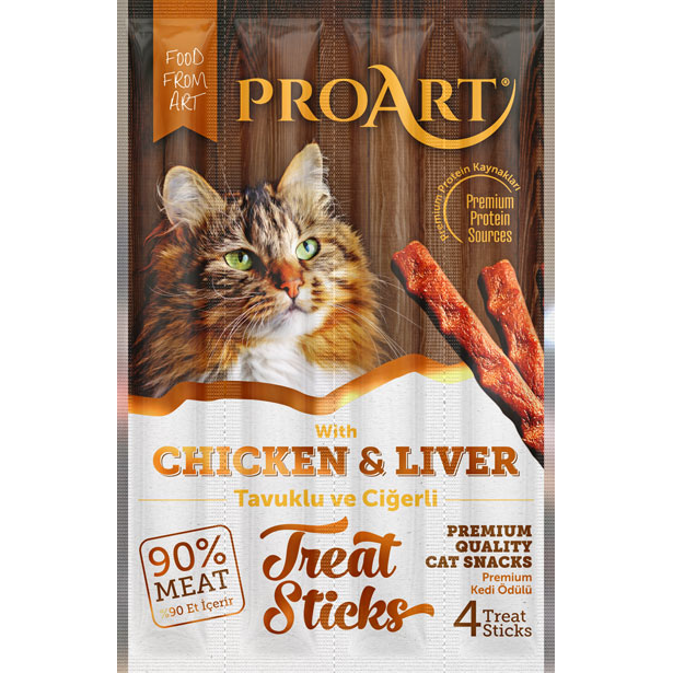 Chewable Treat 4 Sticks with Chicken & Liver for Adult Cats