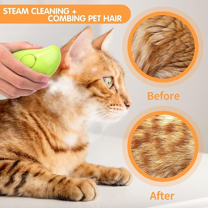 Steam Brush for Pet Shedding hair, 3 in 1 Steam Brush