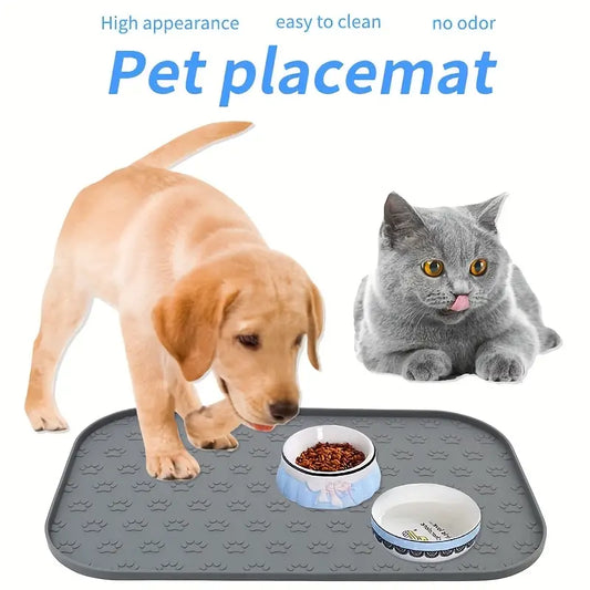 Waterproof Silicone Pet Food Mat rectangular  round edge 27*40 CM