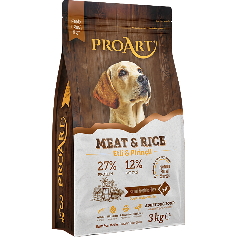 ProArt dog dry food Meat&Rice flavor 3kg
