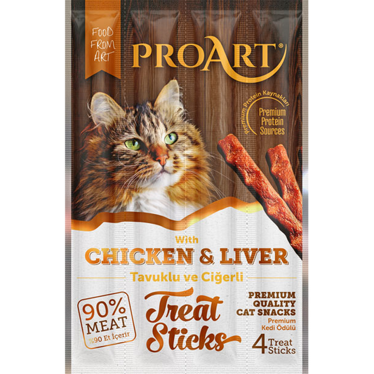 Chewable Treat 4 Sticks with Chicken & Liver for Adult Cats