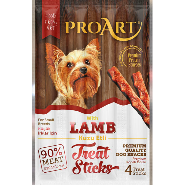 ProArt Chewable Treat Sticks with Lamb for Small Breed Adult Dogs 4 sticks