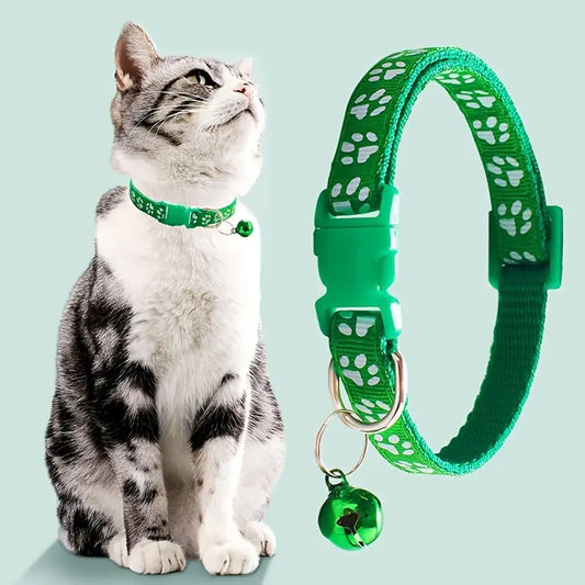 cute dog paw pattern cat collar